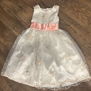 Charming Floral Kids Dress with Pink Sash